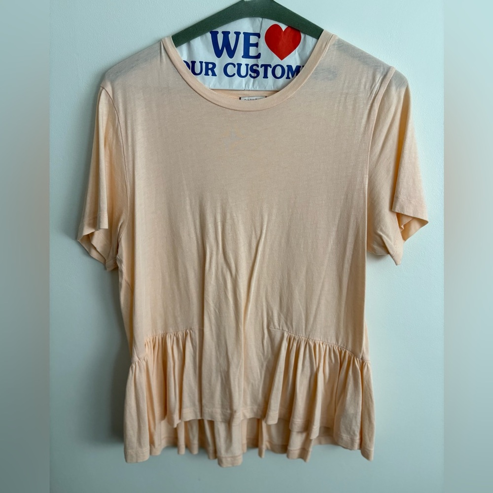 Aritzia Sunday Best Peach Peplum Top Size M